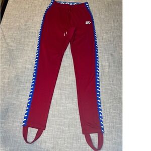 Arena Caroline Team Burgundy Blue Butter Stirrup Track Pants Womens S NEW